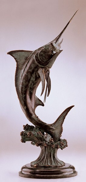 Sweet Success Marlin Sculpture Brass Museum Collectuon Gallery